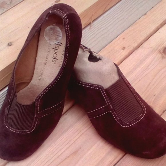 Women's Softspots Chocolate Suede Mules SZ-7.5 EUC - Picture 2 of 6